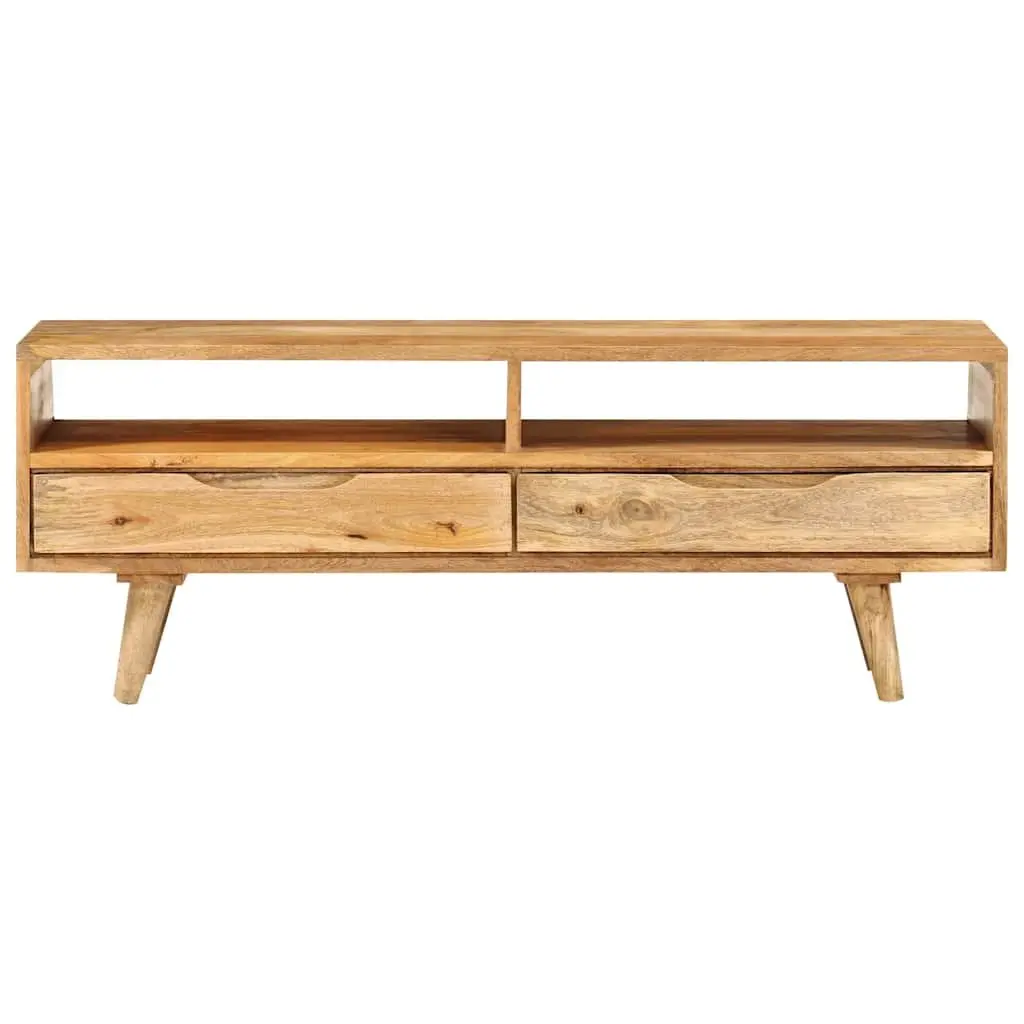 TV Cabinet Solid Mango Wood 110x30x41 cm Brown Retro Storage Unit