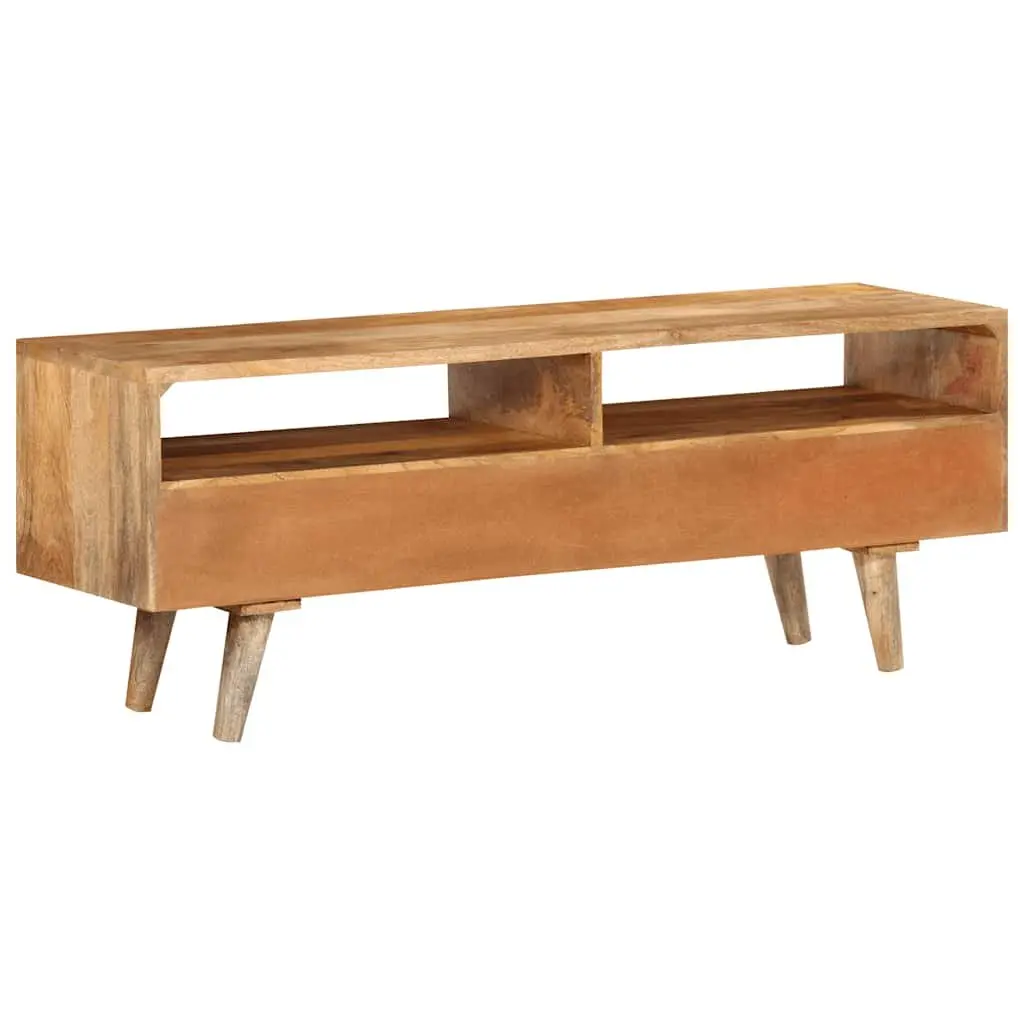 TV Cabinet Solid Mango Wood 110x30x41 cm Brown Retro Storage Unit