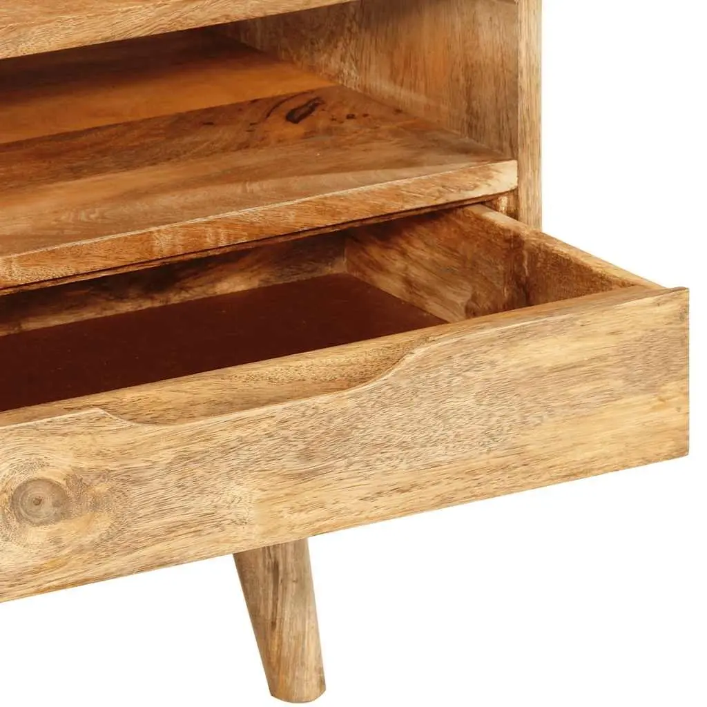 TV Cabinet Solid Mango Wood 110x30x41 cm Brown Retro Storage Unit