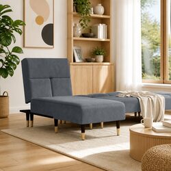 Practical Grey Velvet Chaise Longue for Everyday Use