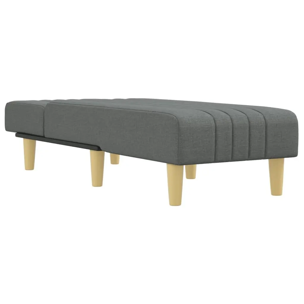 Chaise Longue Fabric Grey 3-Position Convertible Lounge Chair