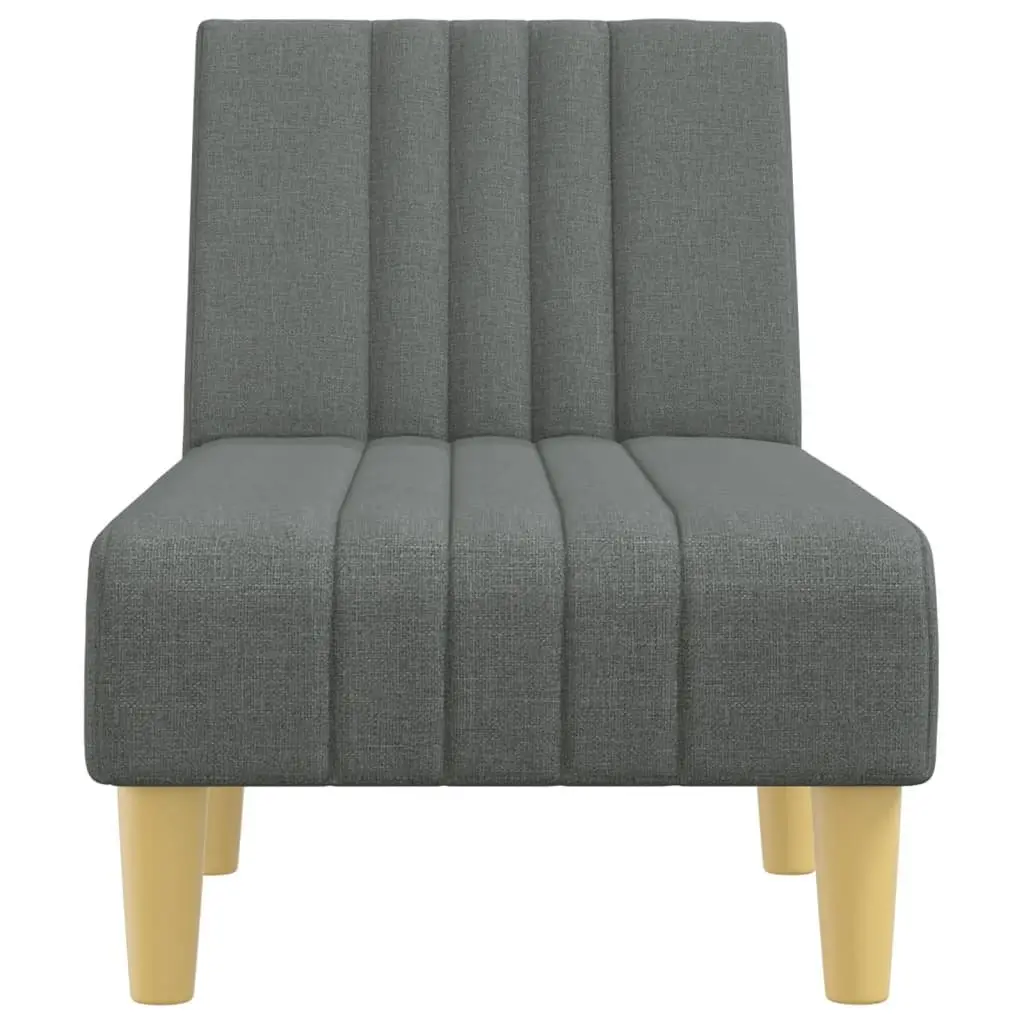 Chaise Longue Fabric Grey 3-Position Convertible Lounge Chair