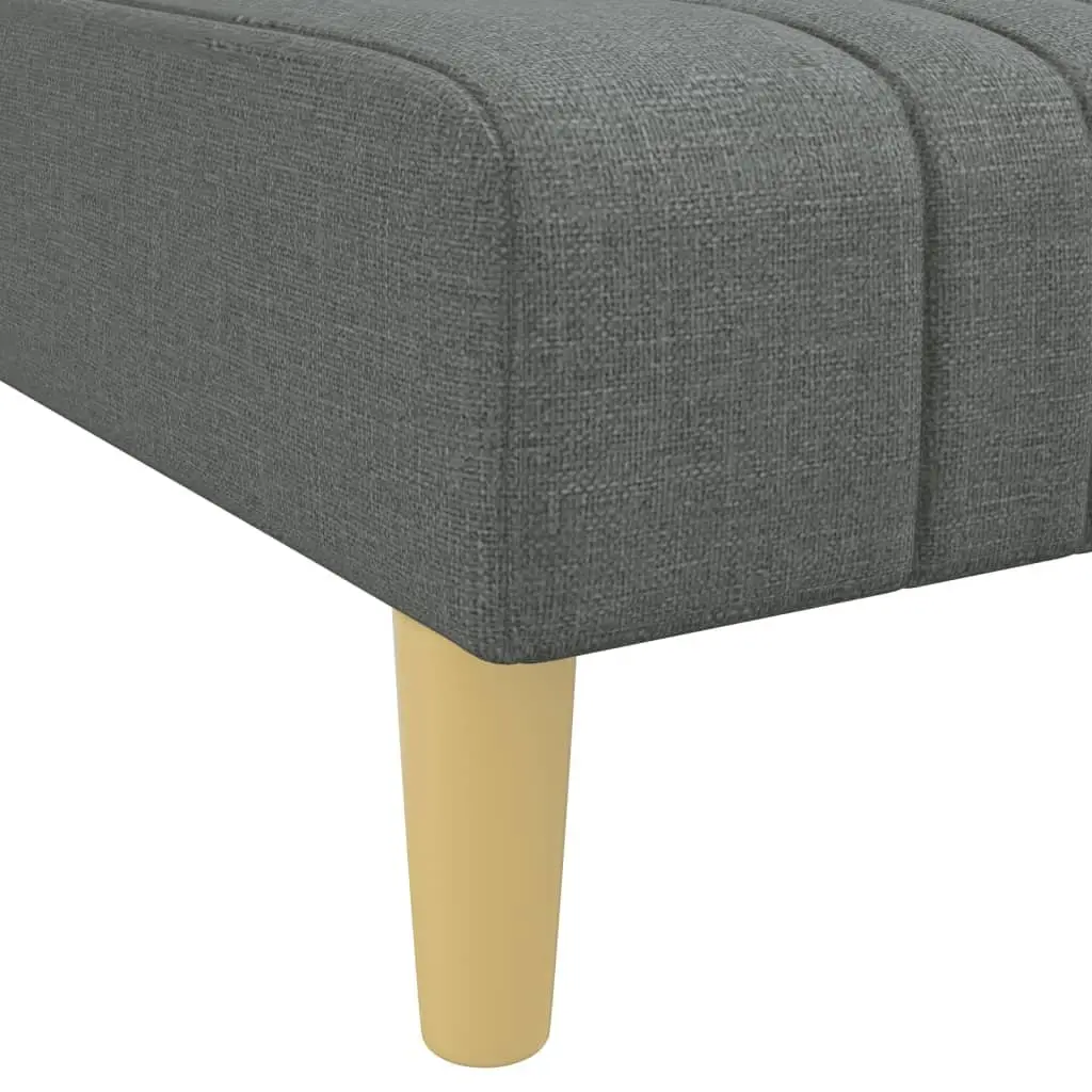 Chaise Longue Fabric Grey 3-Position Convertible Lounge Chair
