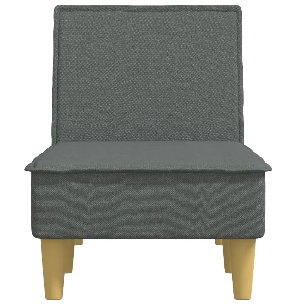 Chaise Longue Fabric Dark Grey Convertible Lounge Chair 3 Positions