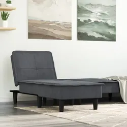 Practical Grey Velvet Chaise Longue for Your Living Room