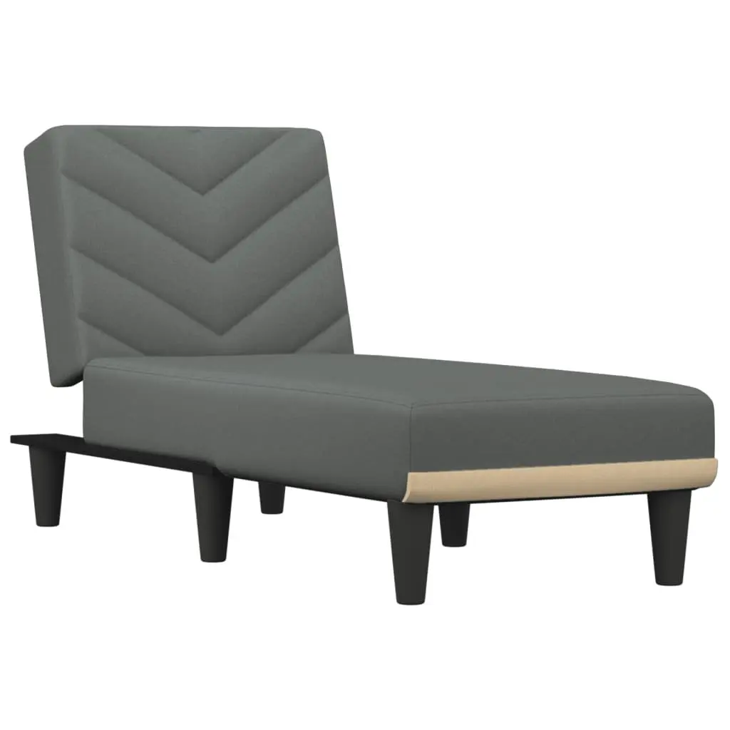 Chaise Longue Reclining Lounge Chair Fabric Grey