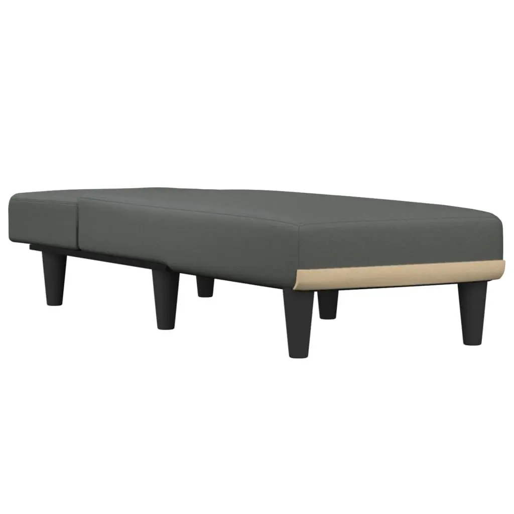 Chaise Longue Reclining Lounge Chair Fabric Grey