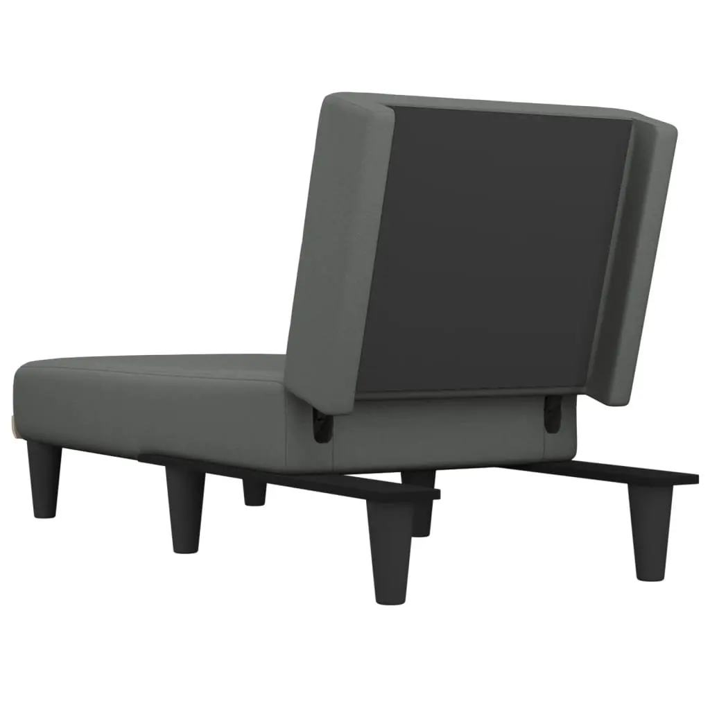 Chaise Longue Reclining Lounge Chair Fabric Grey