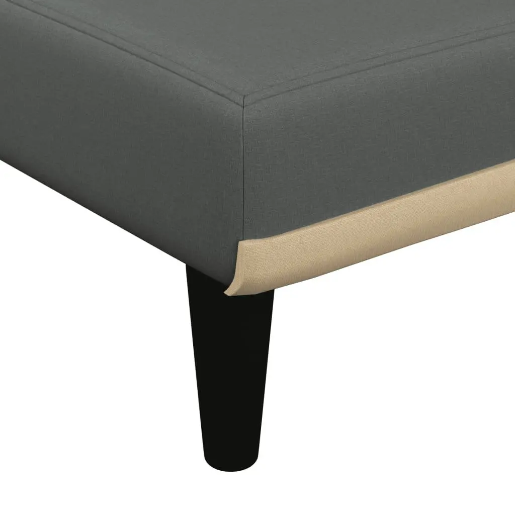 Chaise Longue Reclining Lounge Chair Fabric Grey