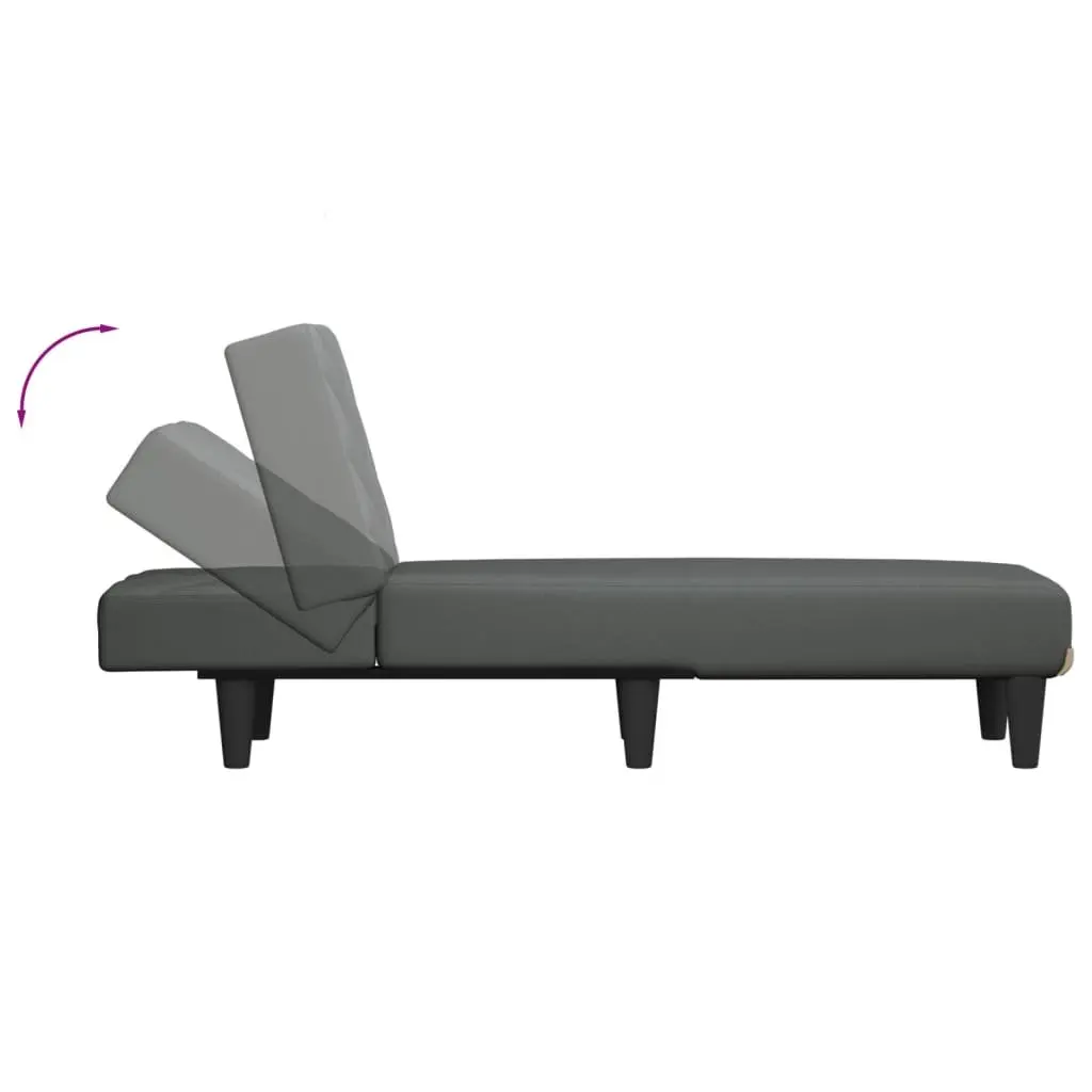 Chaise Longue Reclining Lounge Chair Fabric Grey