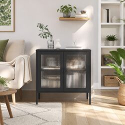 Functional Black Steel Sideboard Cabinet for Any Room