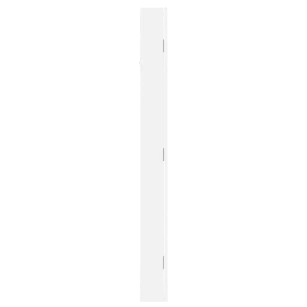 Wall Mounted Jewellery Cabinet Engineered Wood Full Length Mirror White