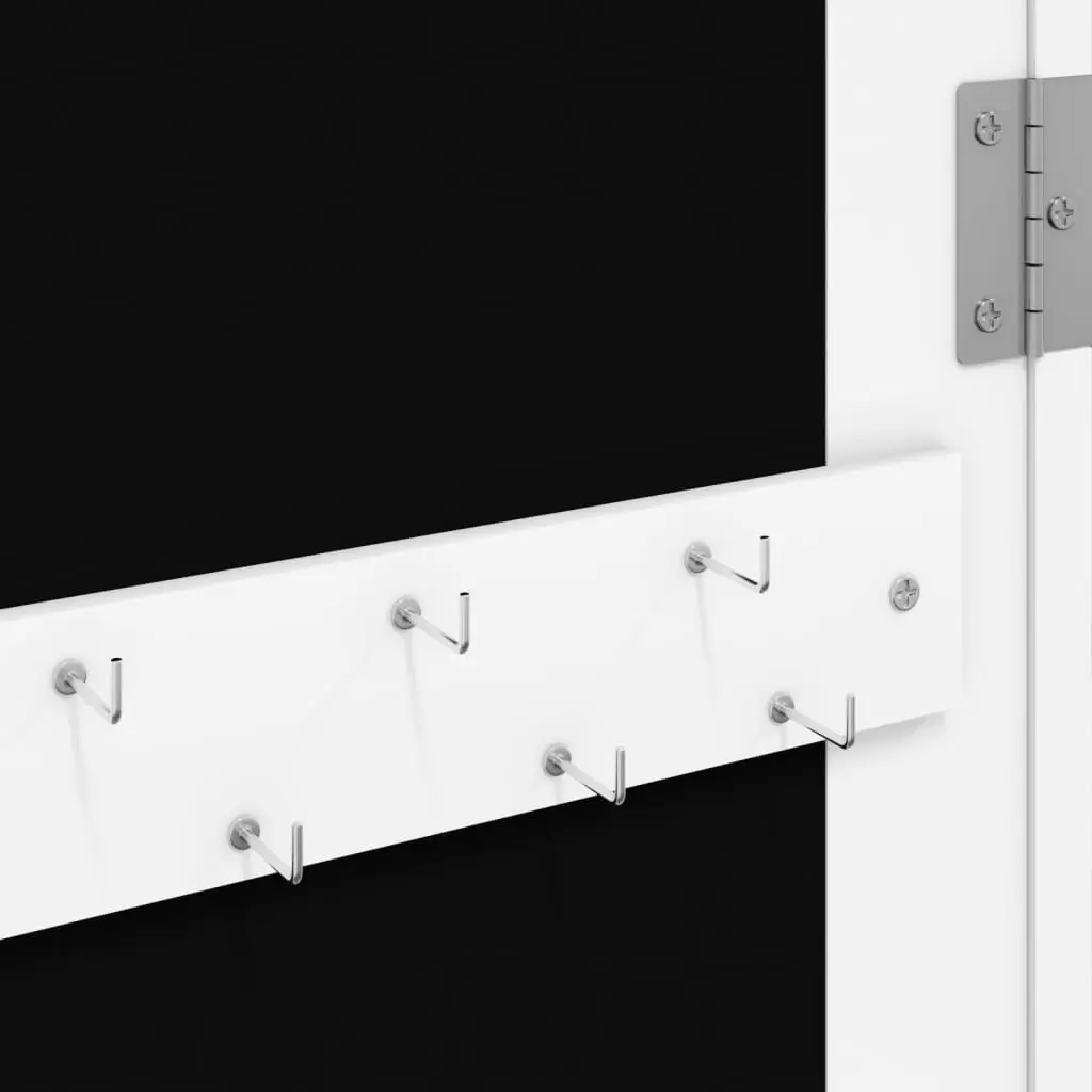 Wall Mounted Jewellery Cabinet Engineered Wood Full Length Mirror White