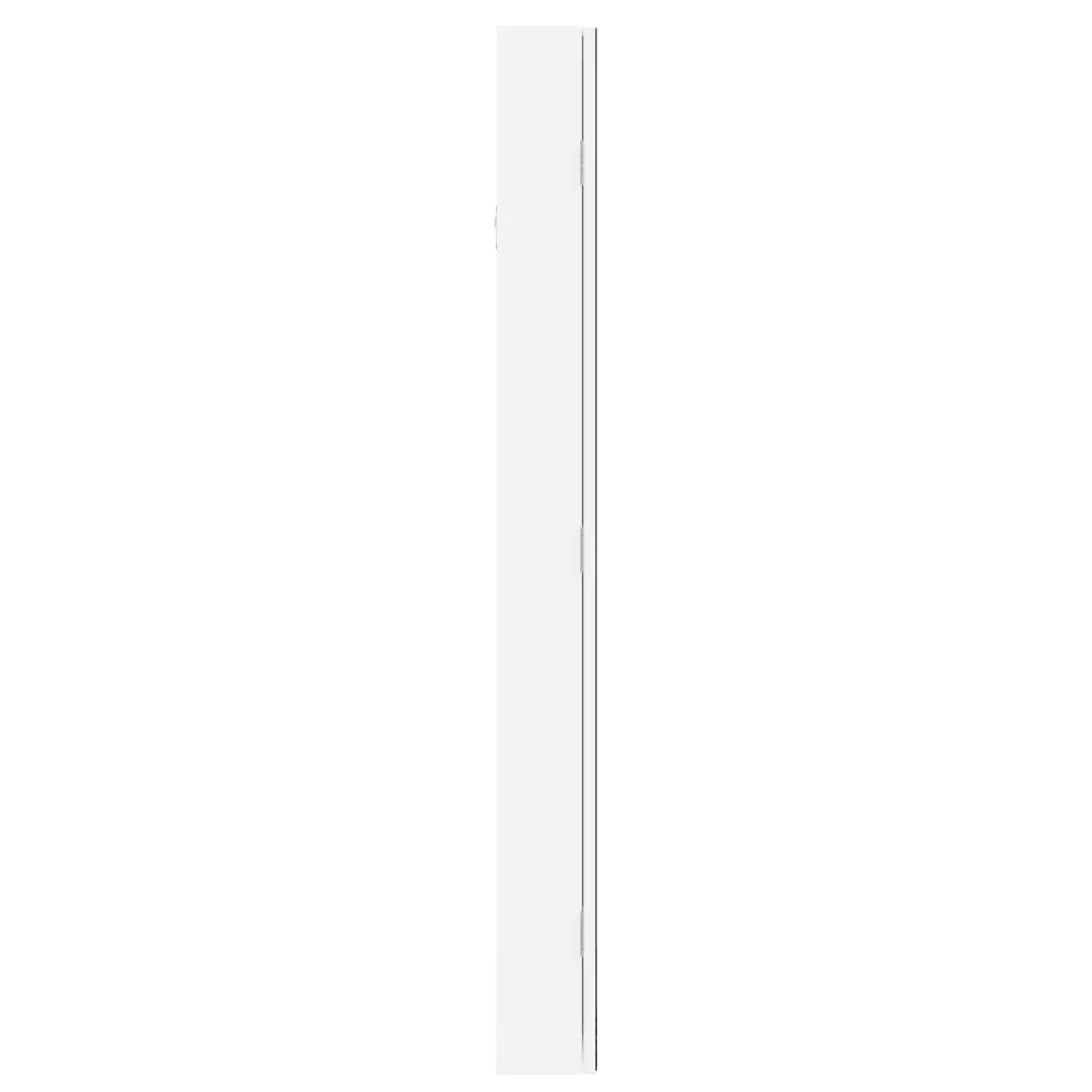Wall Mounted Mirror Jewellery Cabinet with LED Lights White Storage Organizer