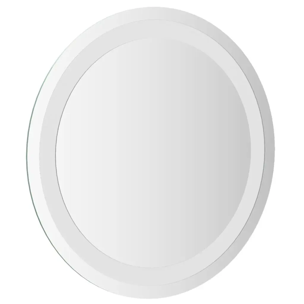 LED Bathroom Mirror Round 40cm Transparent Waterproof Wall Mount Ambient Lighting