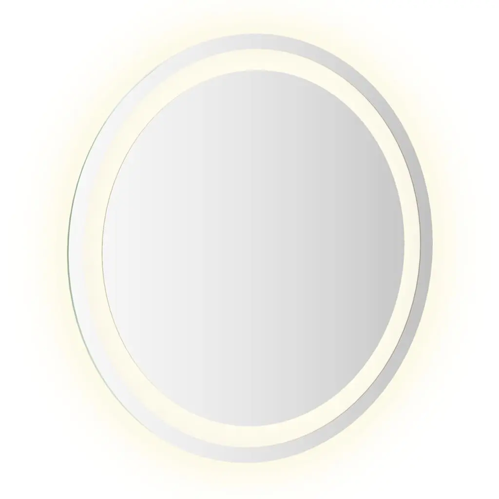 LED Bathroom Mirror 50cm Round with Integrated Lights USB Powered Wall Mount