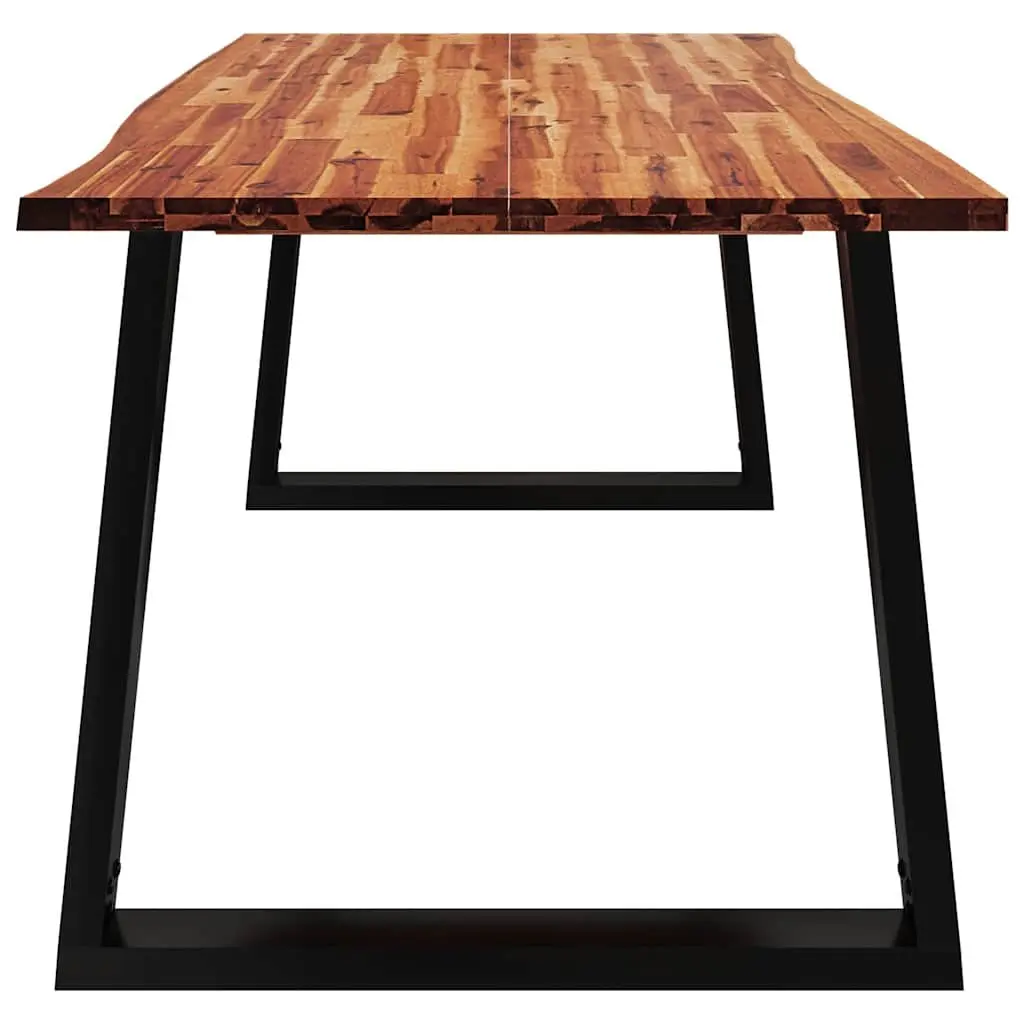 Dining Table Solid Acacia Wood 180x90x75 cm Live Edge Brown