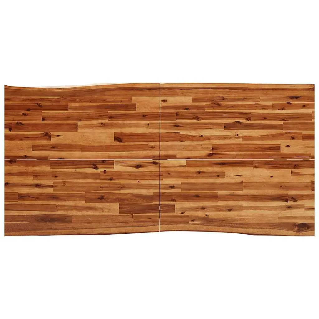 Dining Table Solid Acacia Wood 180x90x75 cm Live Edge Brown