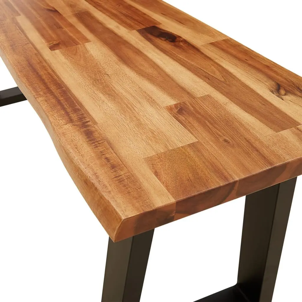 Solid Wood Bench Acacia 110cm Brown Live Edge