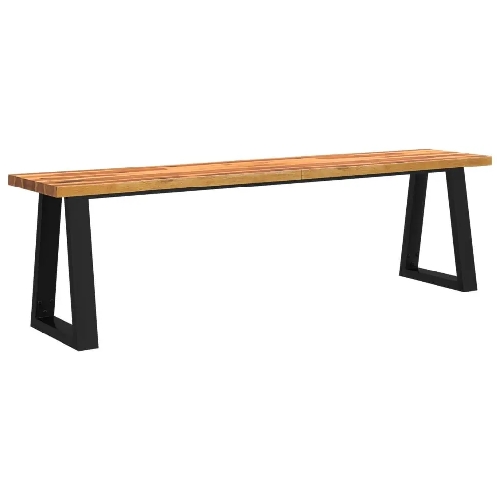 Acacia Wood Live Edge Bench 160cm Brown Solid Seating Furniture U-shaped Steel Frame