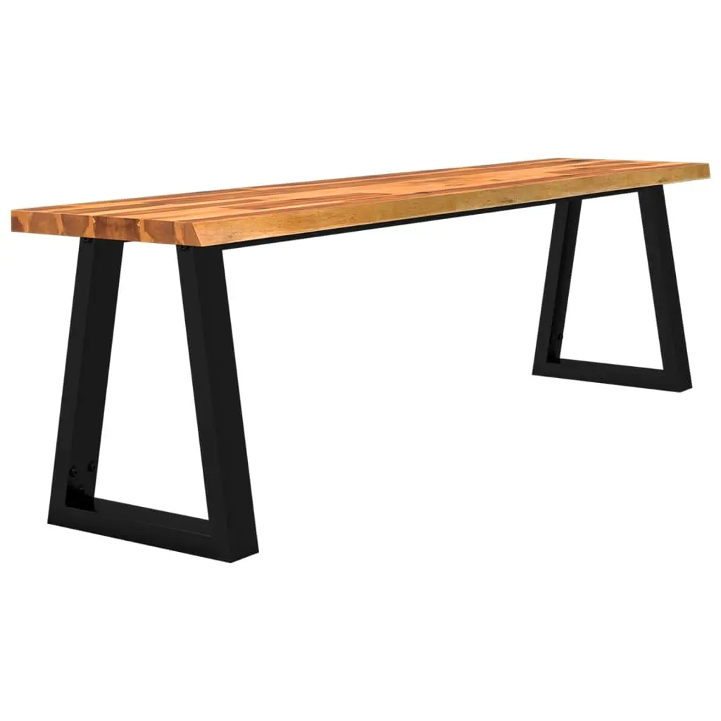 Acacia Wood Live Edge Bench 160cm Brown Solid Seating Furniture U-shaped Steel Frame