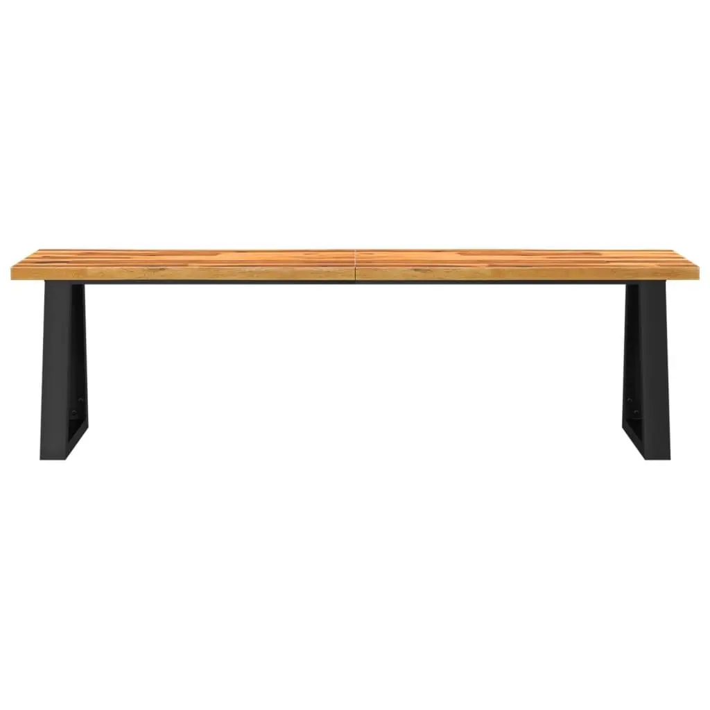 Acacia Wood Live Edge Bench 160cm Brown Solid Seating Furniture U-shaped Steel Frame