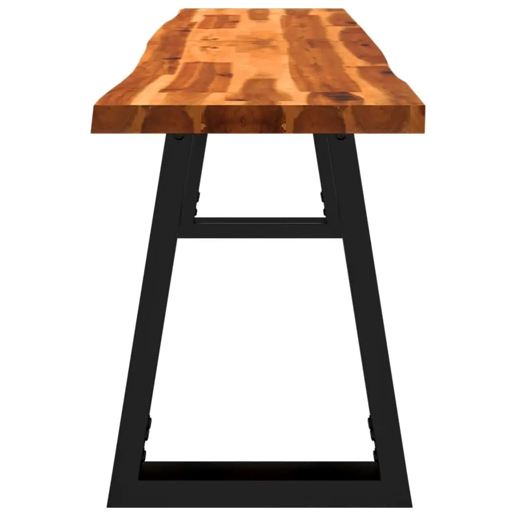 Acacia Wood Live Edge Bench 160cm Brown Solid Seating Furniture U-shaped Steel Frame