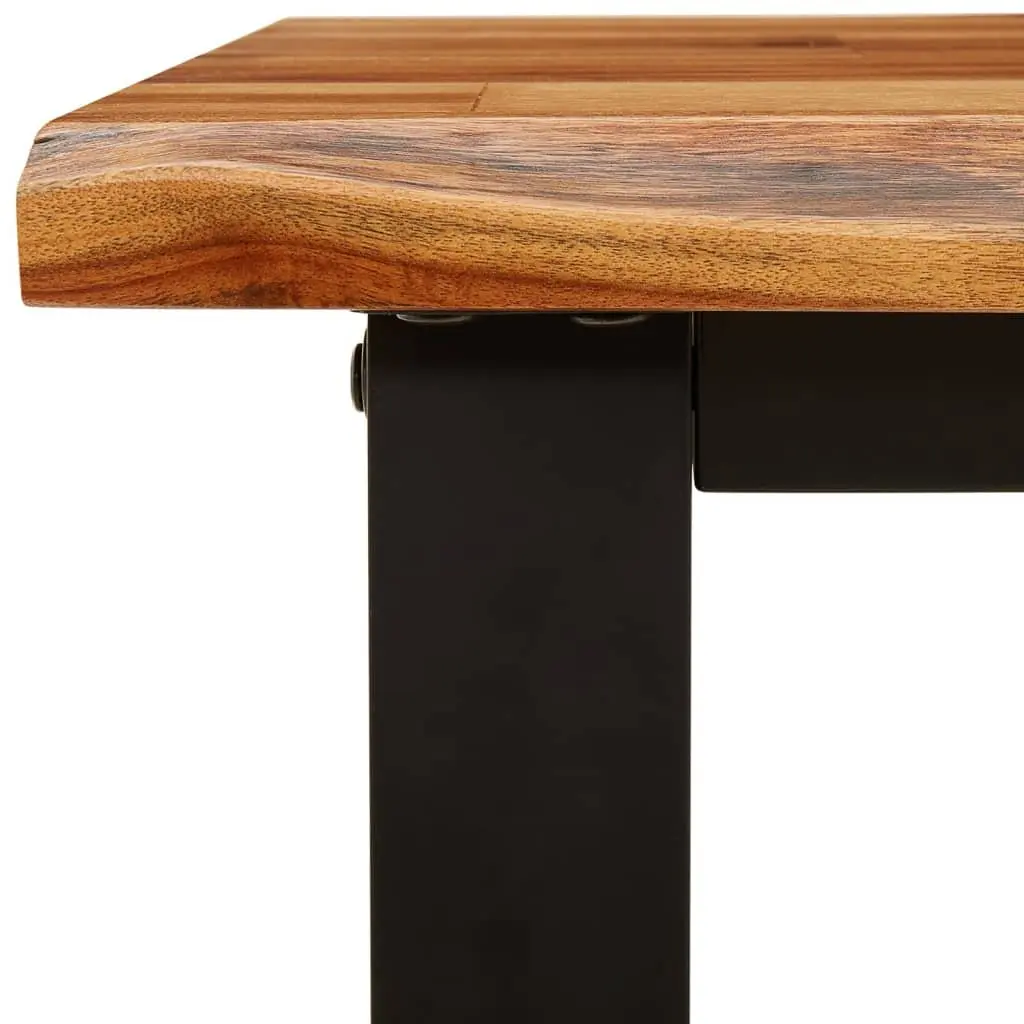 Acacia Wood Live Edge Bench 160cm Brown Solid Seating Furniture U-shaped Steel Frame