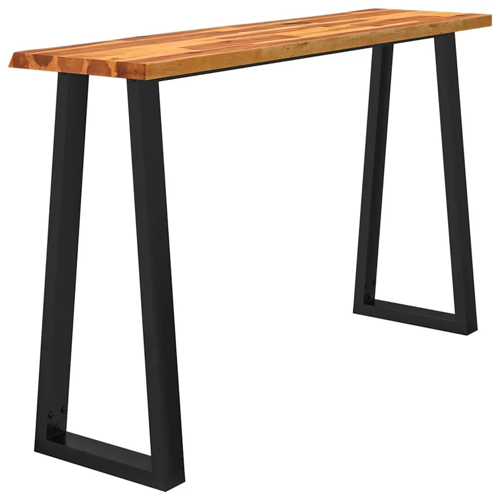 Console Table Solid Acacia Wood Live Edge 140x40x80cm Brown U-shaped Steel Legs