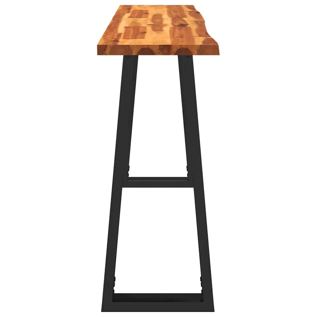 Console Table Solid Acacia Wood Live Edge 140x40x80cm Brown U-shaped Steel Legs