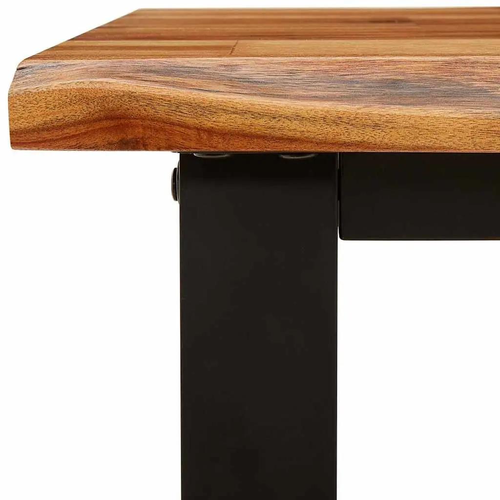 Console Table Solid Acacia Wood Live Edge 140x40x80cm Brown U-shaped Steel Legs