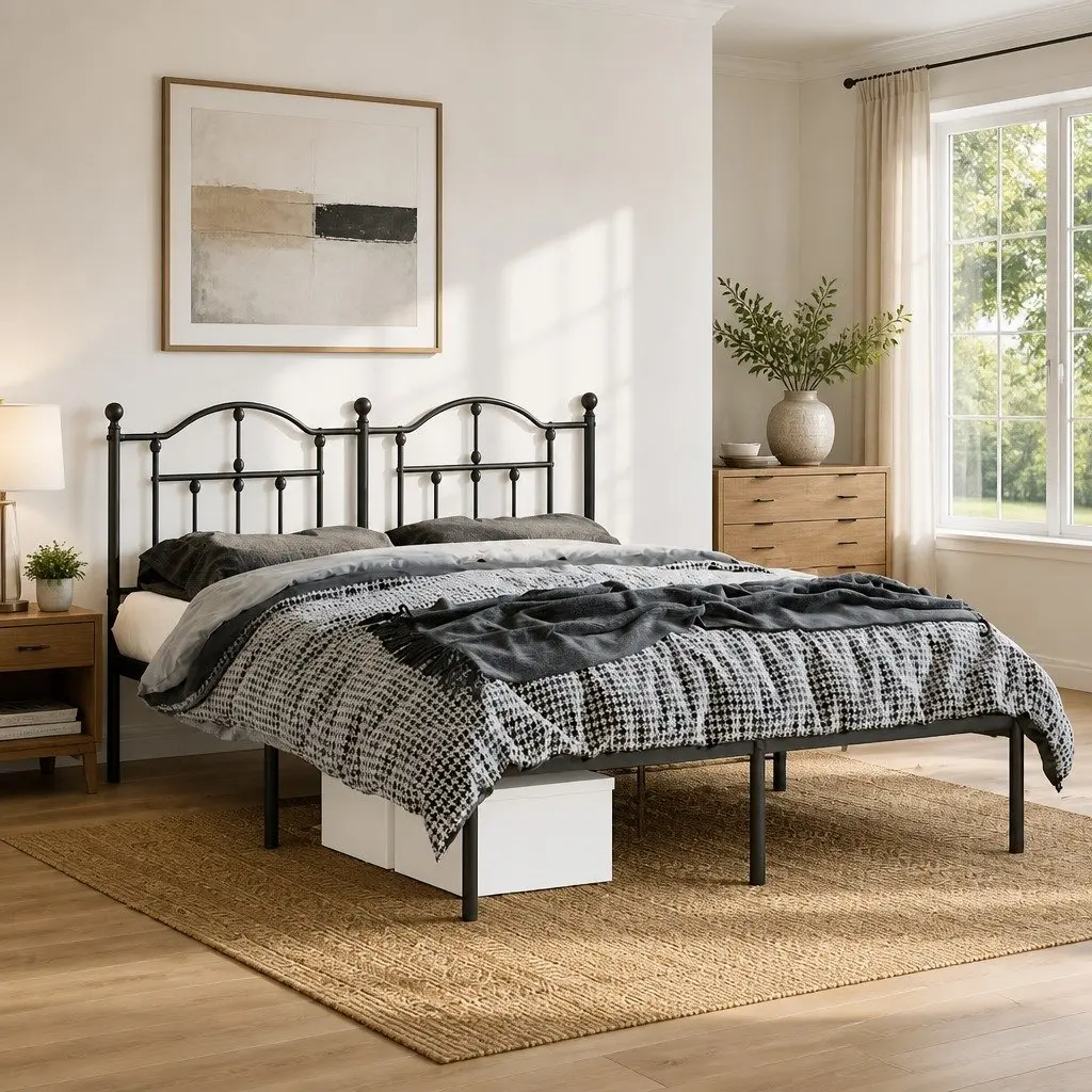 Metal Bed Frame 150x200 cm for Maximum Comfort