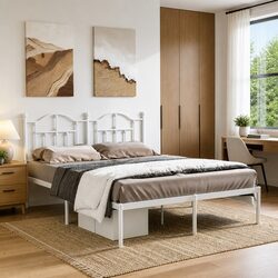 Versatile Metal Bed Frame 150x200 cm for Home Use