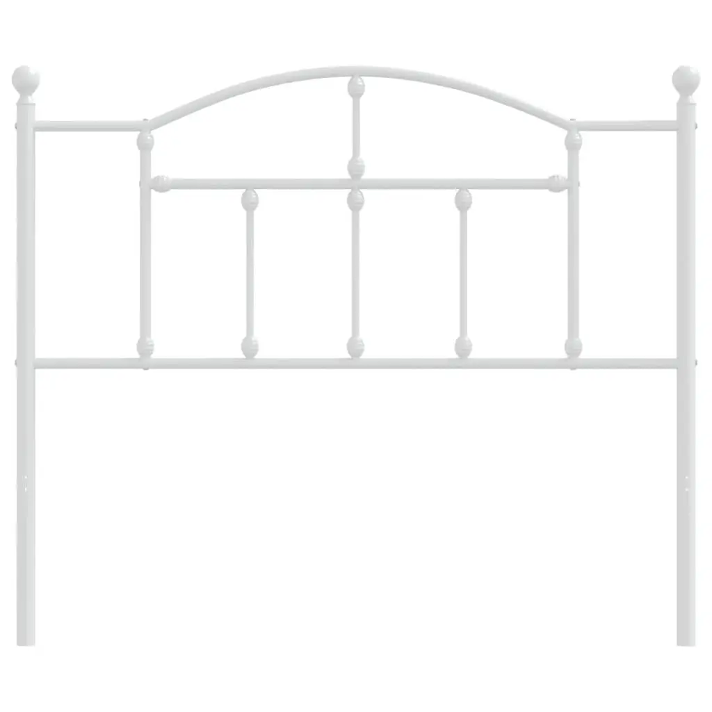 White Metal Bed Headboard 107cm Powder Coated Steel Construction Durable Bedroom Furniture