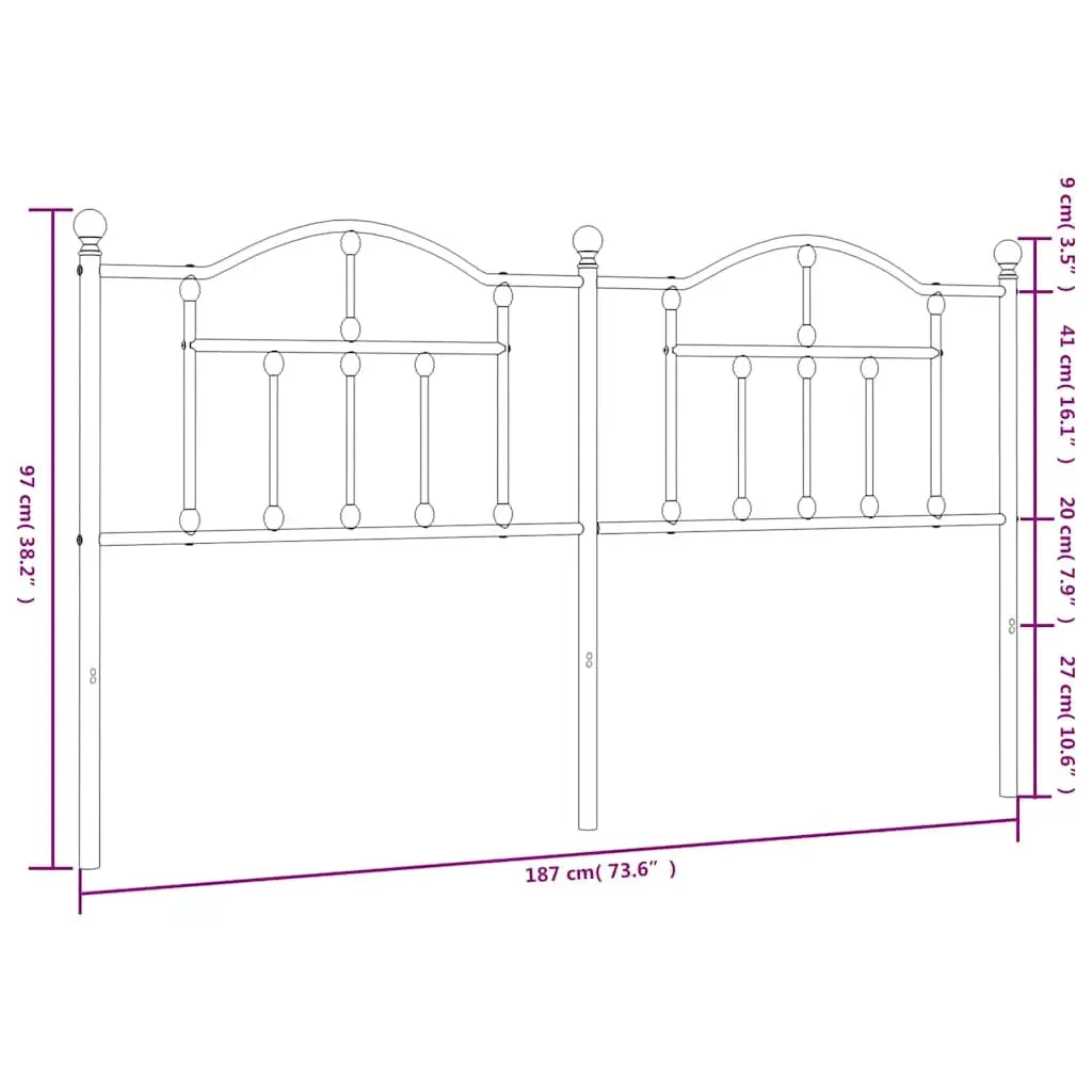 Metal Headboard 180cm for Bedroom Use