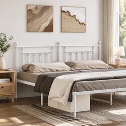Metal Headboard White 180cm Bedroom Bed Header Sturdy Support Frame
