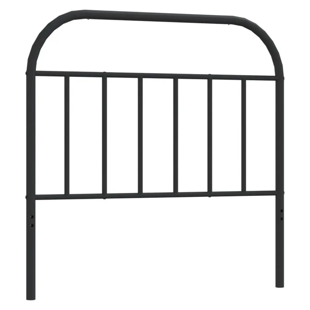 Metal Headboard Powder-Coated Steel 107cm Black Bed Frame Accessory