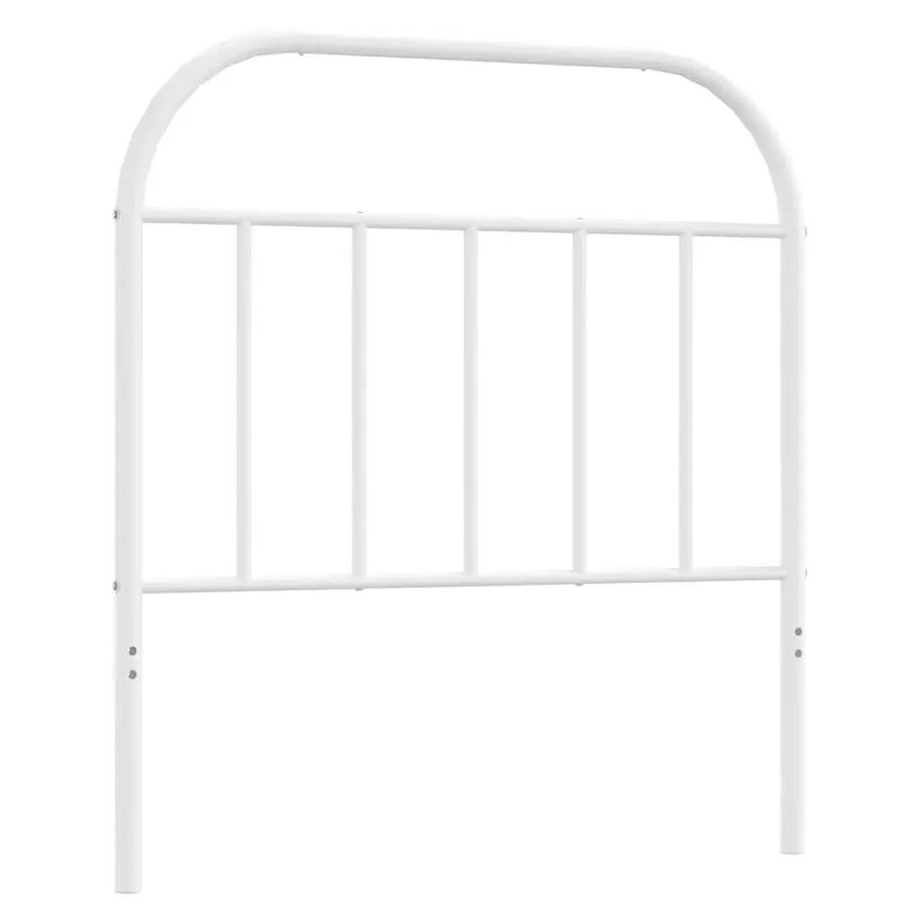 Metal Headboard Powder Coated Steel White 90 cm Sturdy Back Support for Bedroom