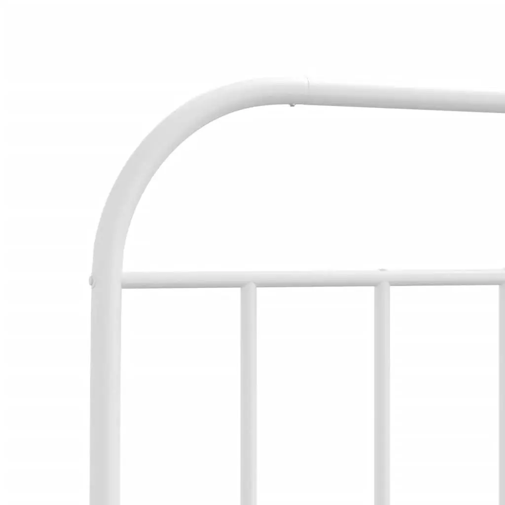 Metal Headboard White 107 cm Bedroom Bed Header with Sturdy Legs Back Support