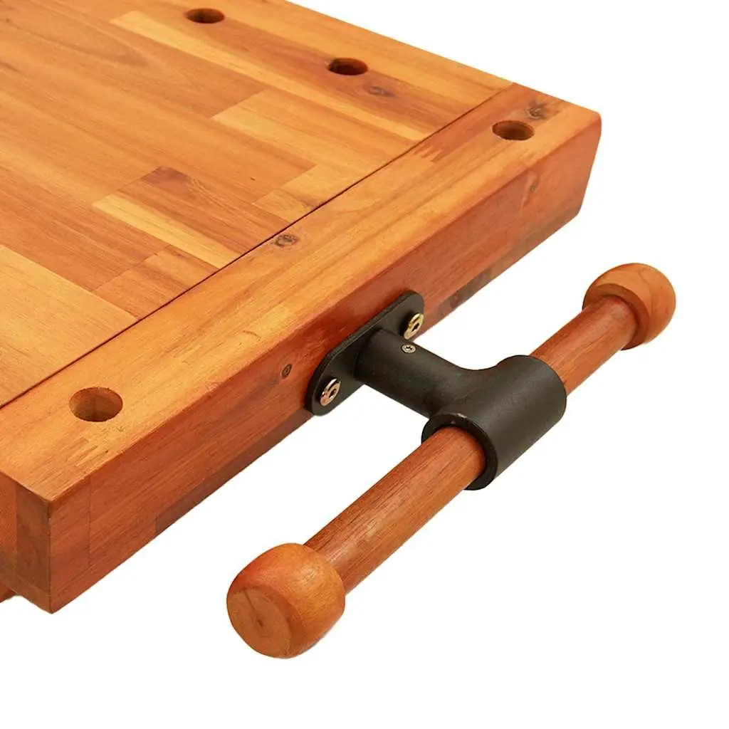 Workbench Surface Solid Acacia Wood 52x44x9.5cm Brown with Vice