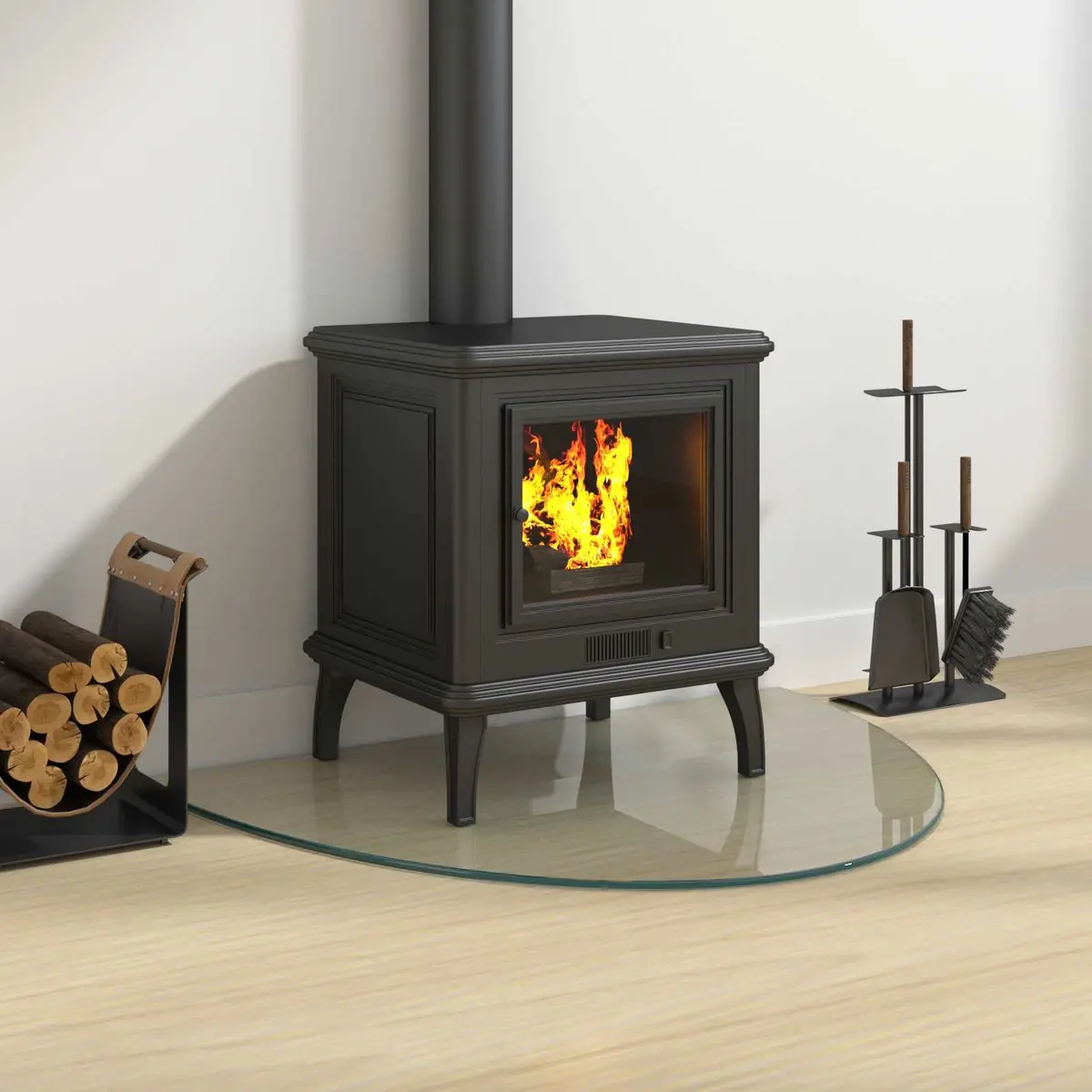 Transparent Hearth Pad Tempered Glass 800x600mm Heat Resistant Floor Protection