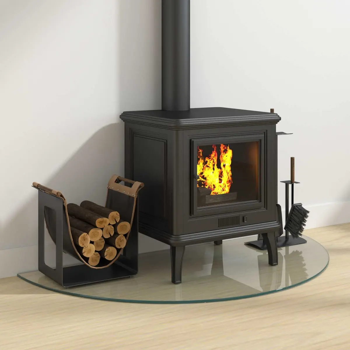 Hearth Pad Tempered Glass Heat Resistant 1000x500mm Transparent Floor Protection