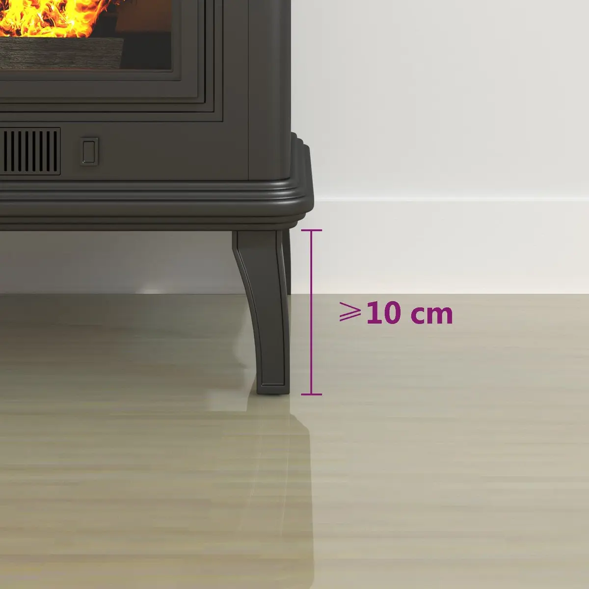 Fireplace Hearth Pad Tempered Glass 800 x 500 mm Transparent Heat Resistant Floor Protector