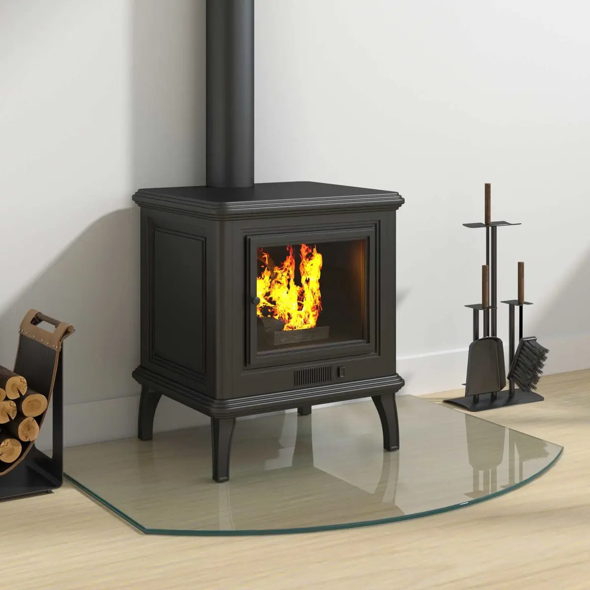 Fireplace Glass Plate Tempered Glass 80 x 60 cm Transparent Floor Protector