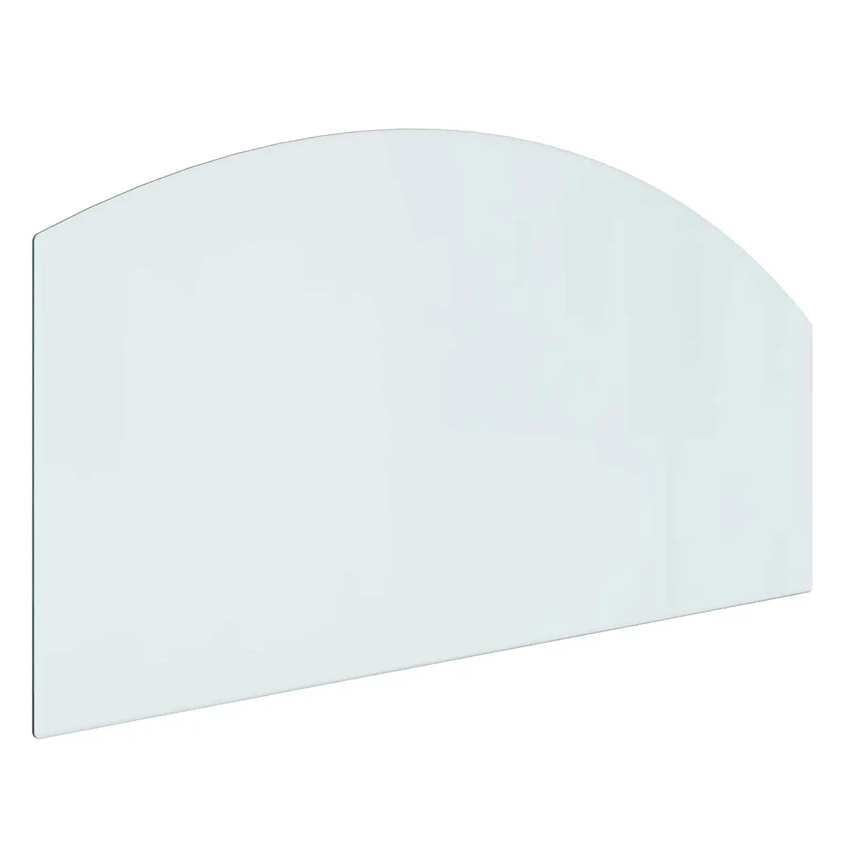 Tempered Glass Floor Protector 100x50cm Heat-Resistant Transparent Fireplace Plate