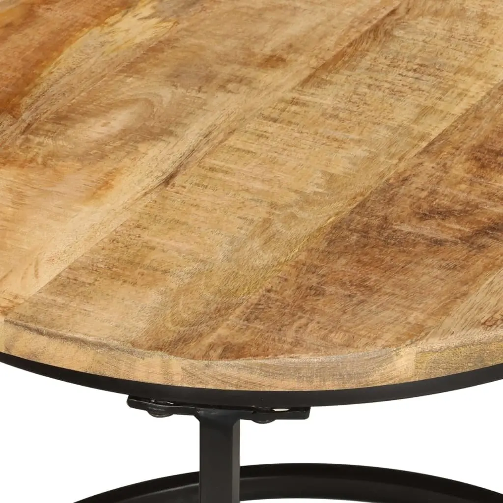 Nesting Tables 3 Piece Set Brown Solid Mango Wood Coffee Side Table Living Room