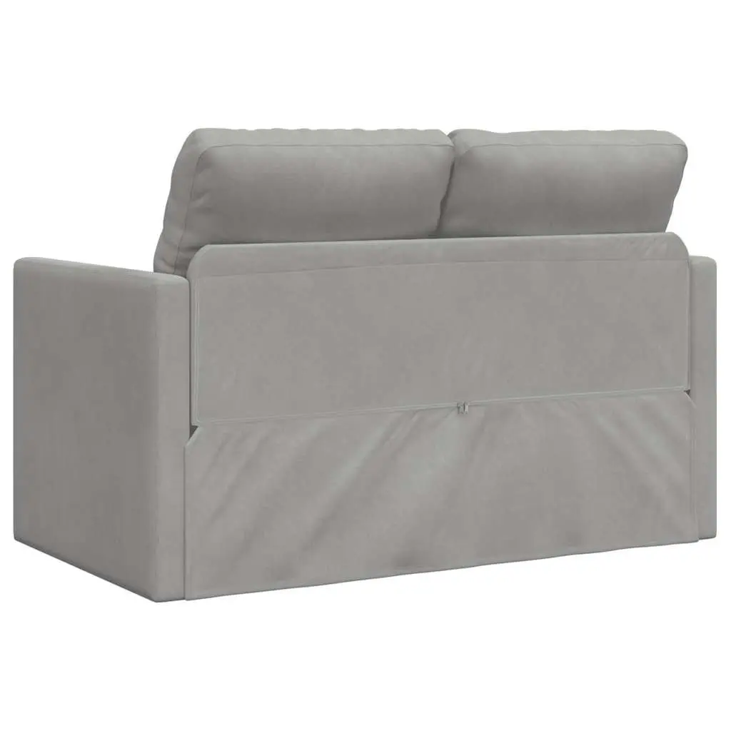 Floor Sofa Bed Convertible Velvet 2-in-1 Loveseat Grey