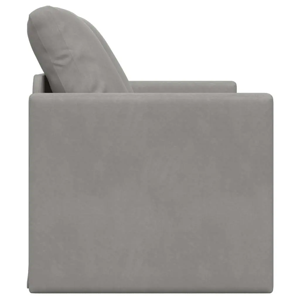 Floor Sofa Bed Convertible Velvet 2-in-1 Loveseat Grey