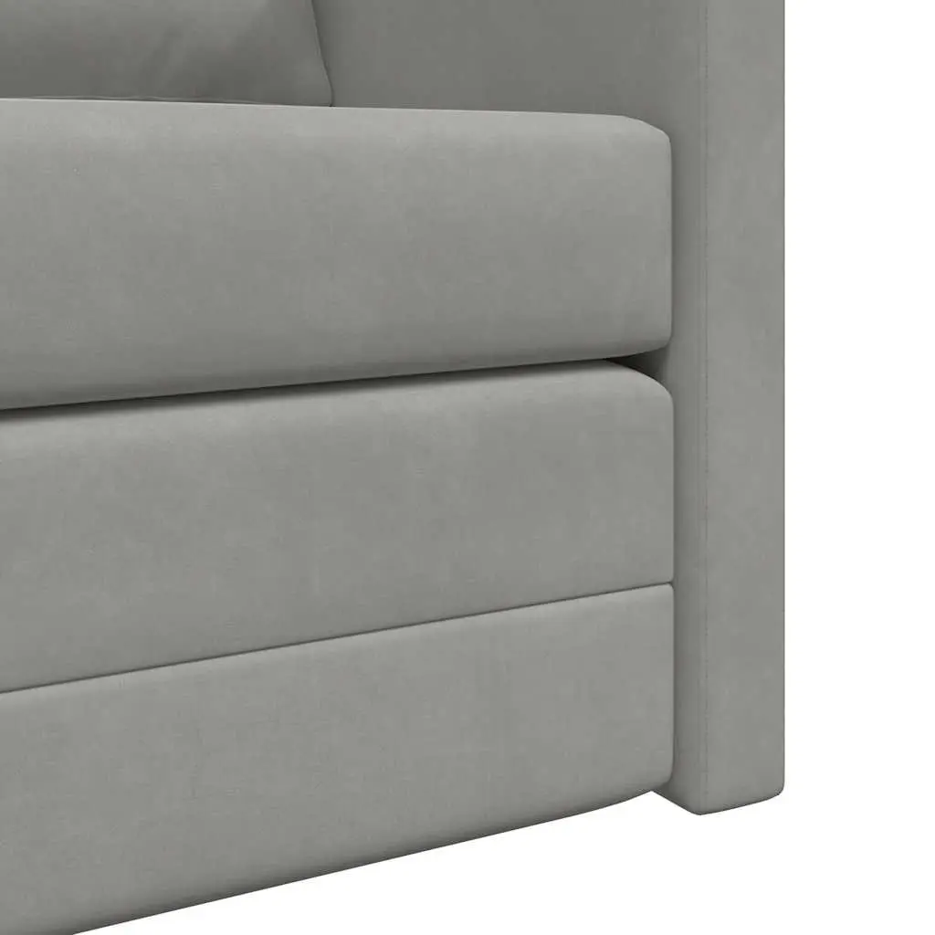 Floor Sofa Bed Convertible Velvet 2-in-1 Loveseat Grey
