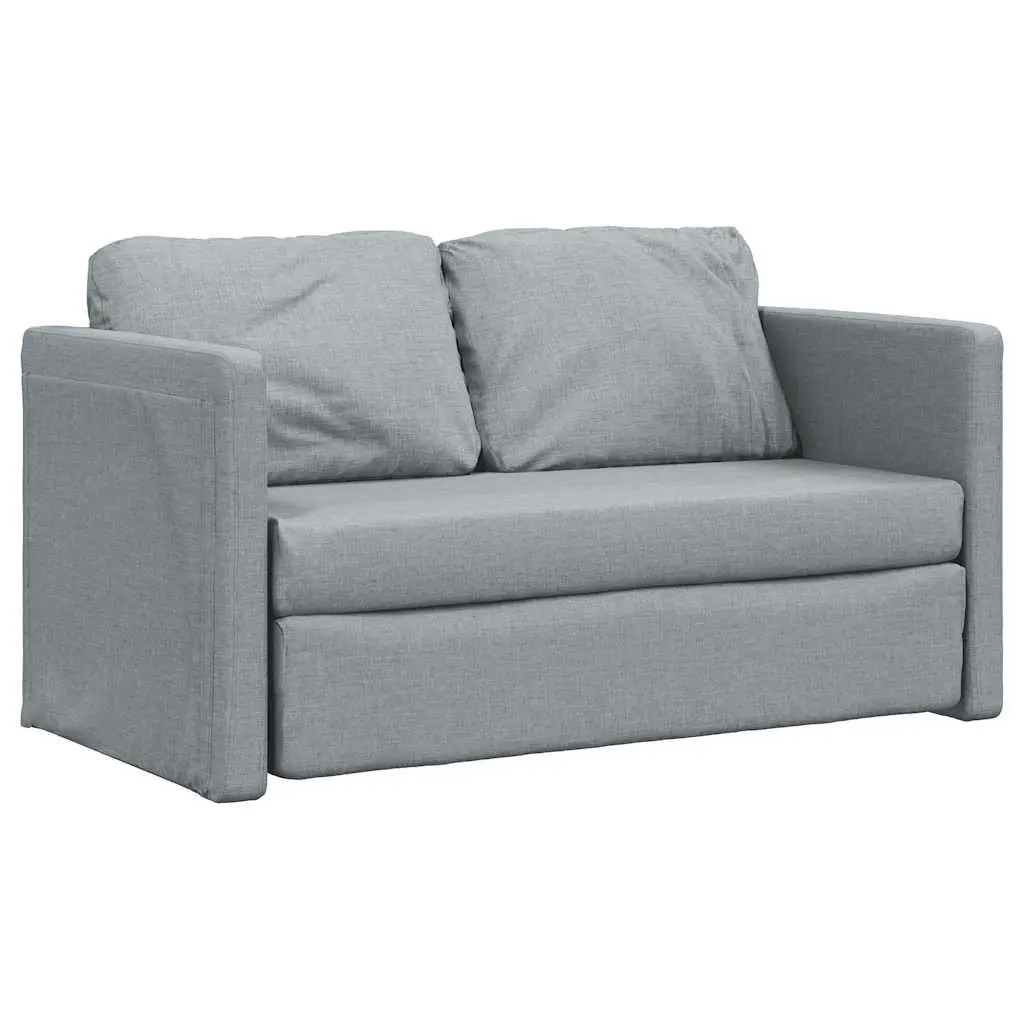 Floor Sofa Bed 2-in-1 Convertible Loveseat Double Bed Grey Fabric Folding